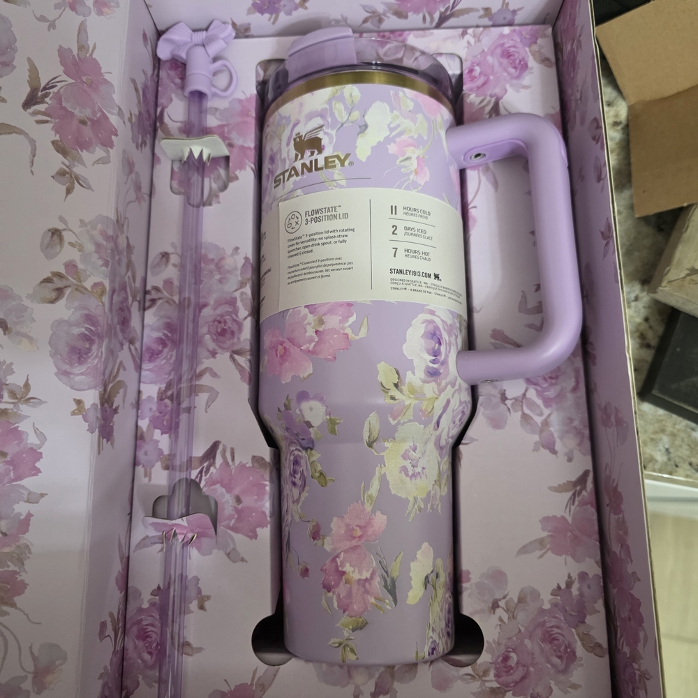 Stanley Floral Box with Pink and Purple Design - Picture 2 of 2